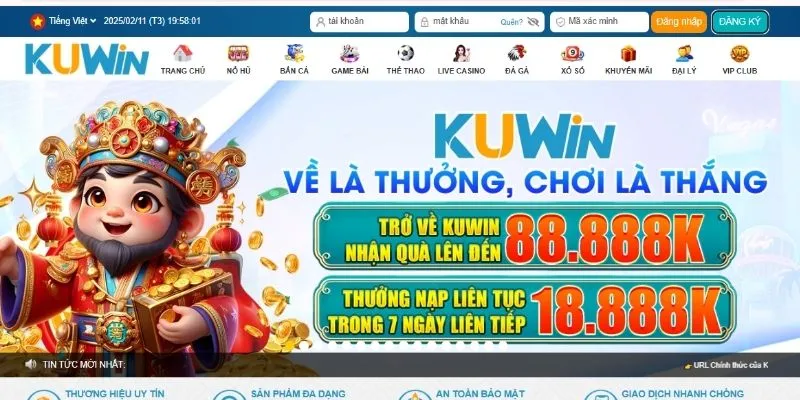 Ưu đãi hấp dẫn sau khi đăng ký KUWIN thành công